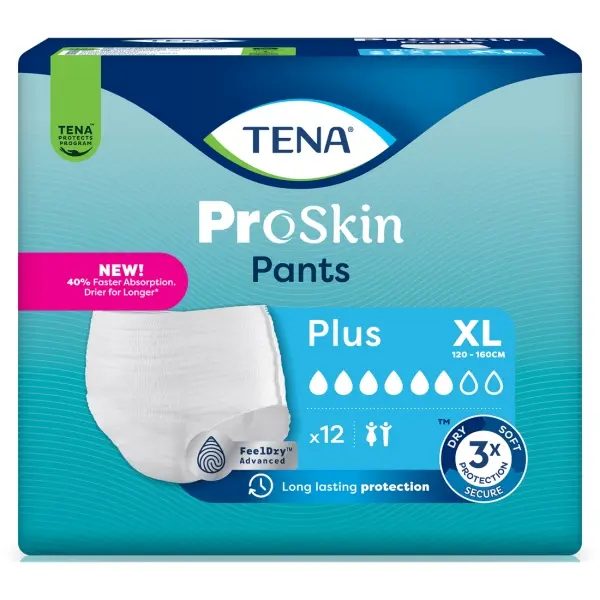 TENA ProSkin Pants Plus Gr. XL Windelhosen für mittelschwere Inkontinenz 1 Beutel = 12 Stück