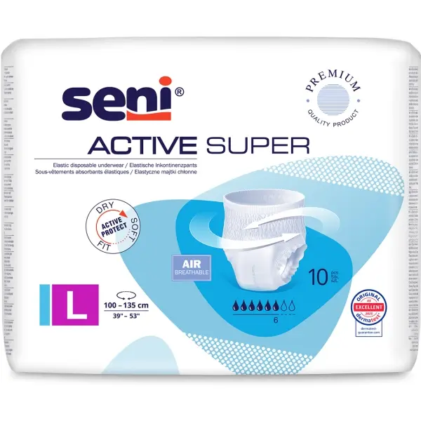 Seni Active Super Gr. L atmungsaktive Inkontinenzpants 1 Beutel = 10 Stück