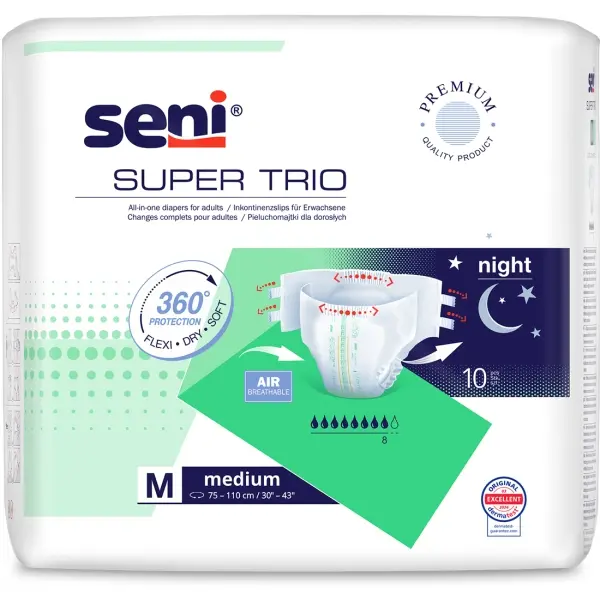 Seni Super Trio Gr. M Slip mit Klebeklettverschlüssen 1 Beutel = 10 Stück