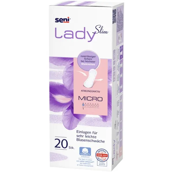 Seni Lady Slim Micro atmungsaktive Slim-Einlagen für Frauen 1 Beutel = 20 Stück