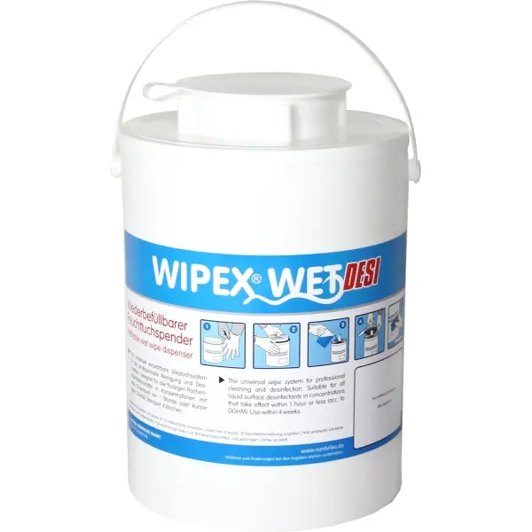 WIPEX WET DESI Feuchttuchspender Spender für getränkte Desinfektionstücher - unbefüllt - weiß