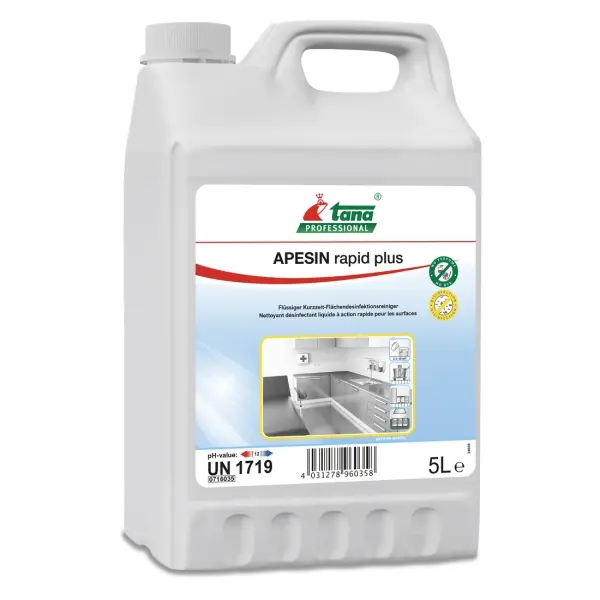 TANA APESIN rapid plus Flüssiger Kurzzeit-Flächendesinfektionsreiniger 1 Karton = 2 x 5 l Kanister