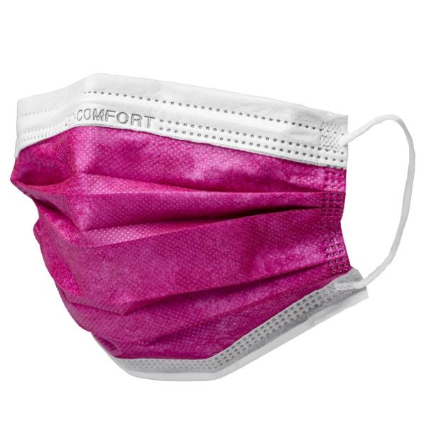 MED-COMFORT Mundschutzmasken 3-lagig, TYP IIR, bordeaux-rot 1 Box = 50 Stück