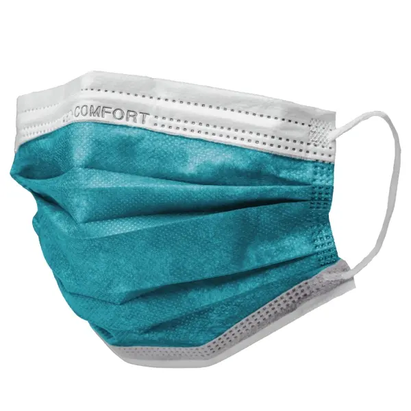 MED-COMFORT Mundschutzmasken 4-lagig, TYP IIR, ocean green (türkis) 1 Box = 50 Stück