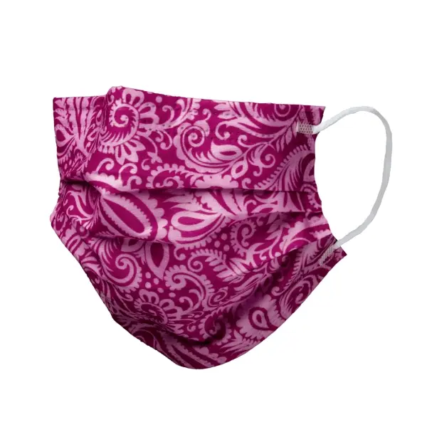 STYLE GRAPE Mundschutzmaske 3-lagig, TYP II, weinrot gemustert 1 Box = 50 Stück