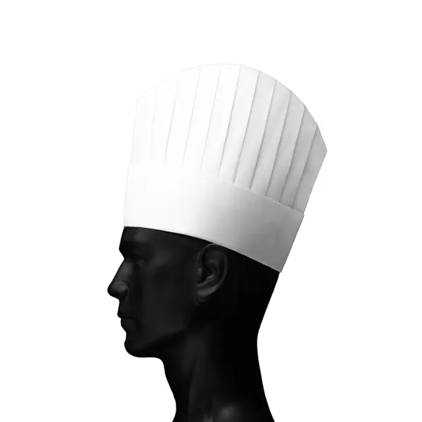 FRENCH STYLE Einweg-Kochmütze aus Viskose, oval 1 Beutel = 10 Stück