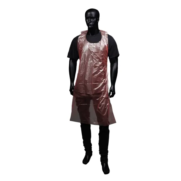 MED-COMFORT PE-Einwegschürzen 80 x 125 cm, rot gehämmert 1 Box = 100 Stück