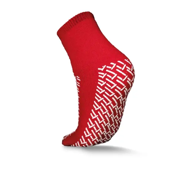 ECO-PLUS Einweg-Antirutsch-Socken beidseitig beschichtet, rot OneSize