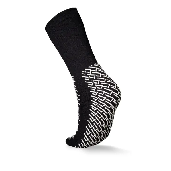 ECO-PLUS Einweg-Antirutsch-Socken beidseitig beschichtet, anthrazit OneSize Extra Weit