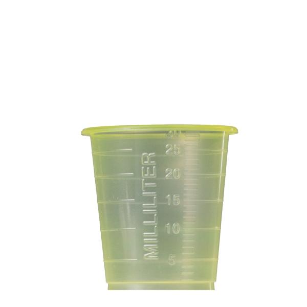 MED-COMFORT ECO Einmal Medizinbecher 30 ml graduiert, unsteril, gelb, (4800 Stück) 1 Karton = 60 Beutel