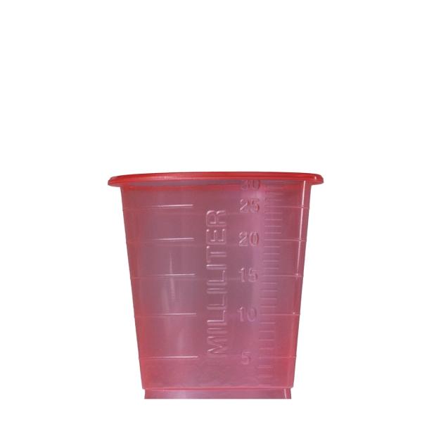MED-COMFORT ECO Einmal Medizinbecher 30 ml graduiert, unsteril, rot, (4800 Stück) 1 Karton = 60 Beutel