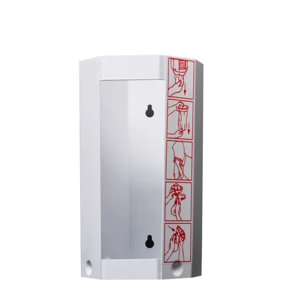 AMPri Spender für Auffangbeutel aus Metall weiß Größe M (für 30 Beutel)