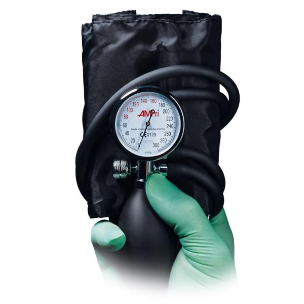 MED-COMFORT Oberarm Aneroid Blutdruckmessgerät Manschette mit Bügelring schwarz