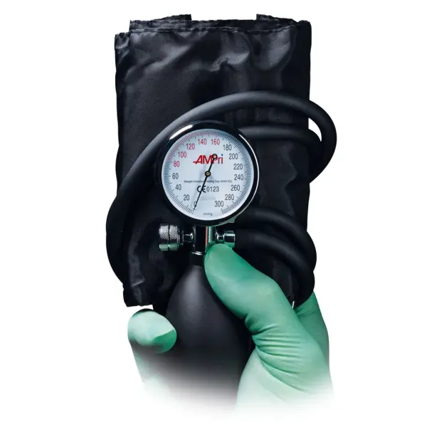 MED-COMFORT Oberarm Aneroid Blutdruckmessgerät Manschette mit Bügelring schwarz