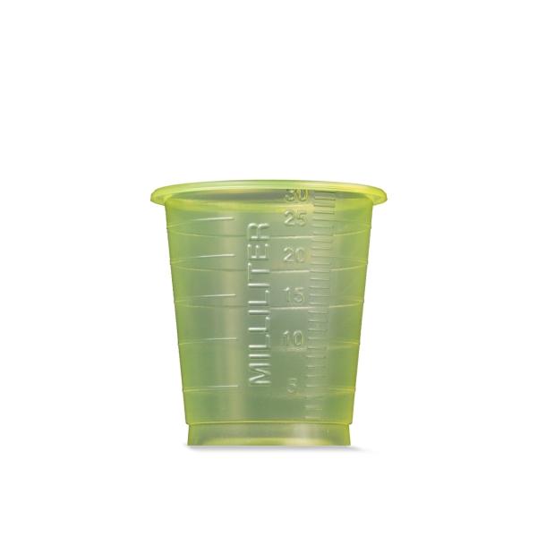 AMPri Einmal Medizinbecher  30 ml graduiert, gelb, (4800 Stück) 1 Karton = 60 Beutel