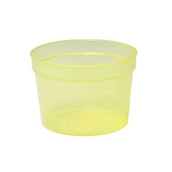 AMPri Einmal Medizinbecher breit 30 ml mit Graduierung, gelb 1 Karton = 2000 Stück