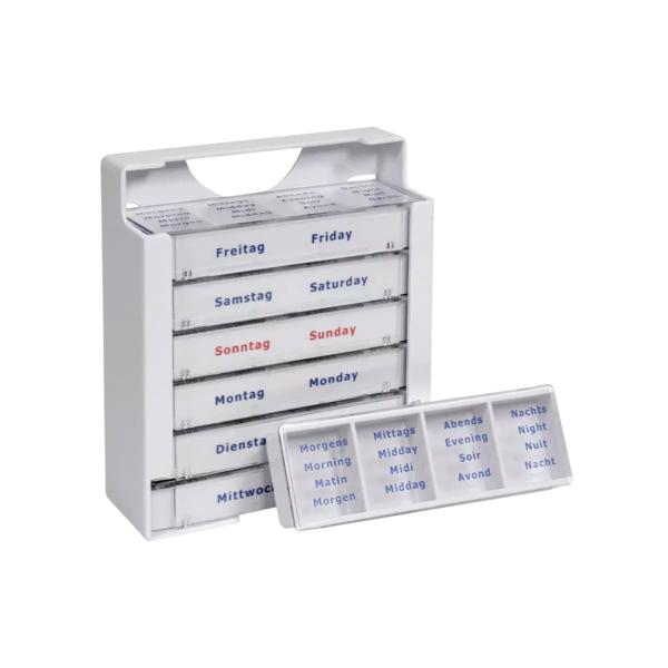 MED-COMFORT Tablettendispenser 7 Tage einzeln entnehmbar, weiß