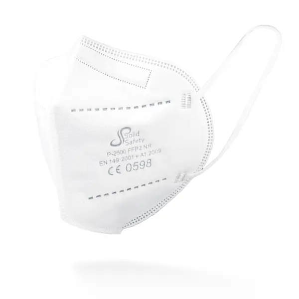 SolidSafety FFP2-Atemschutzmaske mit Ohrenschlaufen weiß 1 Box = 5 Stück