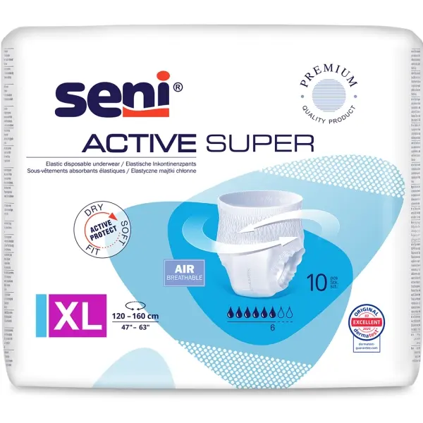 Seni Active Super Gr. XL atmungsaktive Inkontinenzpants 1 Beutel = 10 Stück