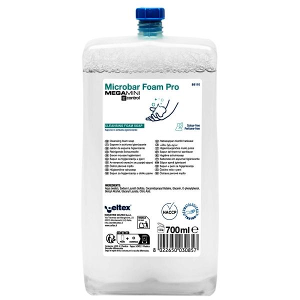 celtex® E-CONTROL SYSTEM Schaumseife MICROBAR passend für die E-Control Spender 1 Karton = 6 x 800 ml
