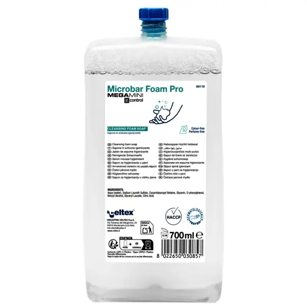 celtex® E-CONTROL SYSTEM Schaumseife MICROBAR passend für die E-Control Spender 1 Karton = 6 x 800 ml