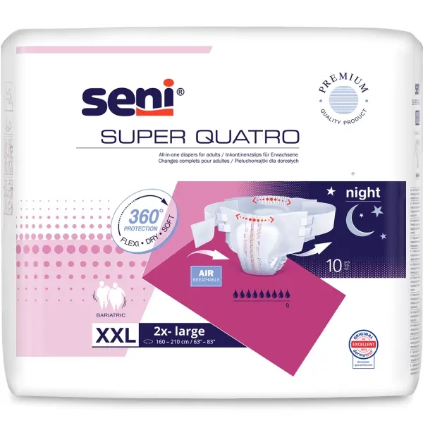 Seni Super Quatro Gr. XXL Klettwindel für Erwachsene 1 Beutel = 10 Stück