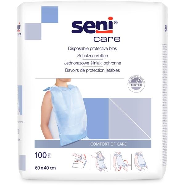 Seni Care Einweg-Schutzservietten Schutzlätzchen zum Binden 1 Beutel = 100 Stück