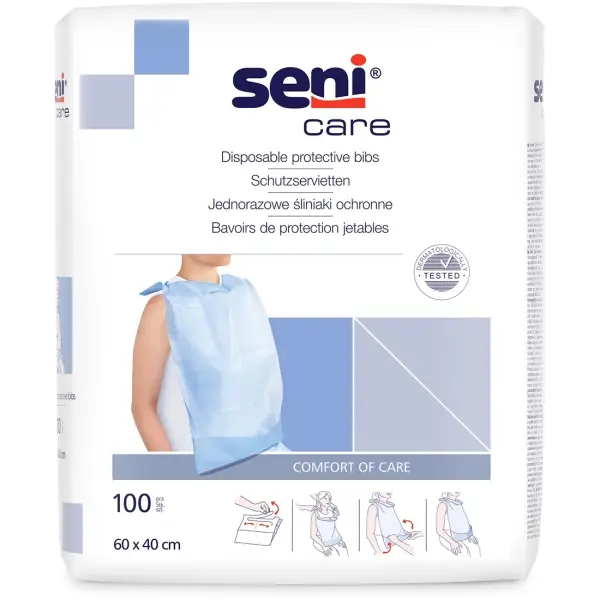 Seni Care Einweg-Schutzservietten Schutzlätzchen zum Binden 1 Beutel = 100 Stück