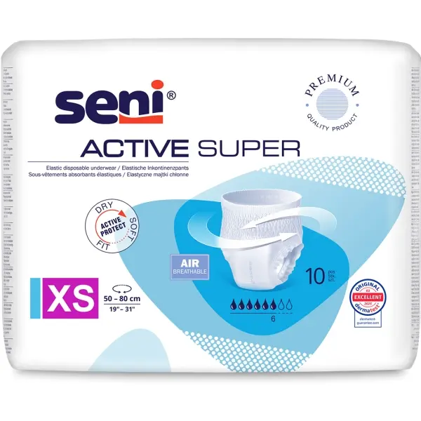 Seni Active Super Gr. XS atmungsaktive Inkontinenzpants 1 Beutel = 10 Stück
