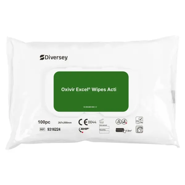 Diversey Oxivir Excel Wipe Acti Reinigungs- und Desinfektionstücher 1 Box = 100 Tücher
