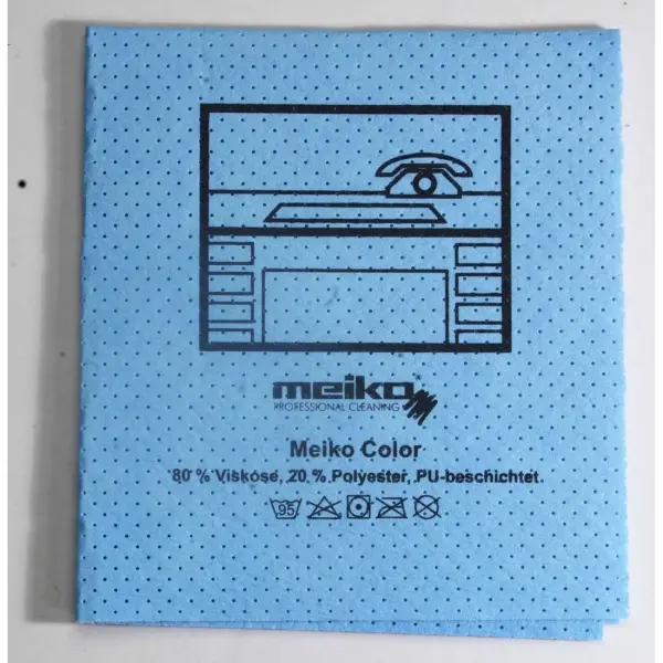 Meiko Fenstertuch COLOR 02 perfo 35 x 40 cm, gelocht blau mit Büro-Piktogramm