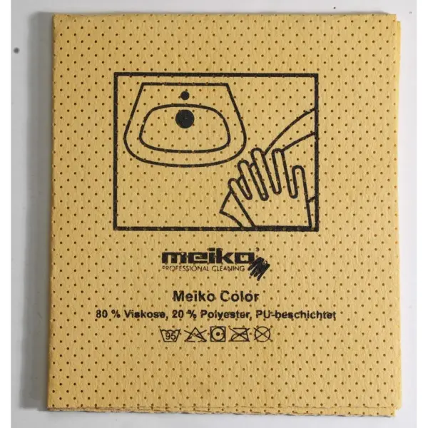 Meiko Fenstertuch COLOR 02 perfo 35 x 40 cm, gelocht gelb mit Bad-Piktogramm