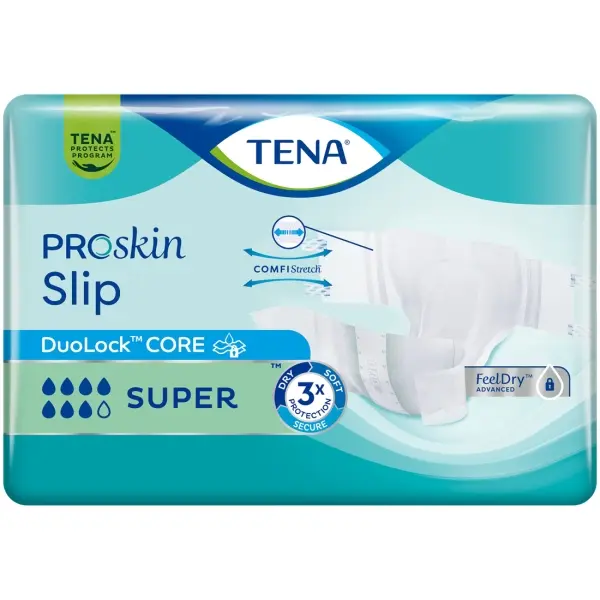 TENA ProSkin Slip Super Gr. L Inkontinenzwindeln mit Klettverschluss 1 Beutel = 30 Stück