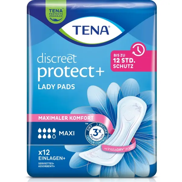 TENA Lady Discreet Maxi Einlagen für starke Inkontinenz 1 Beutel = 12 Stück