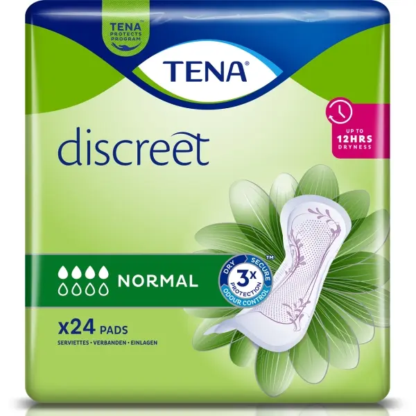 TENA Discreet Normal Einlagen für sehr leichte Blasenschwäche 1 Beutel = 24 Stück