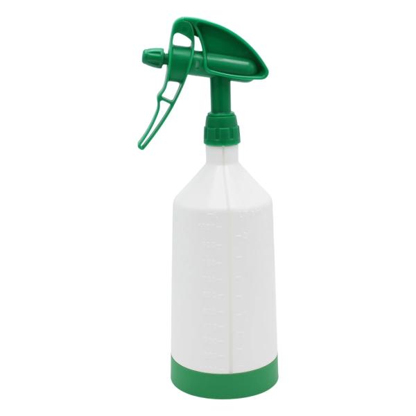 DE WITTE 2-Way Sprühflasche Tex Spray Sprühkopf  360° + Flasche Inhalt 1 Liter grün