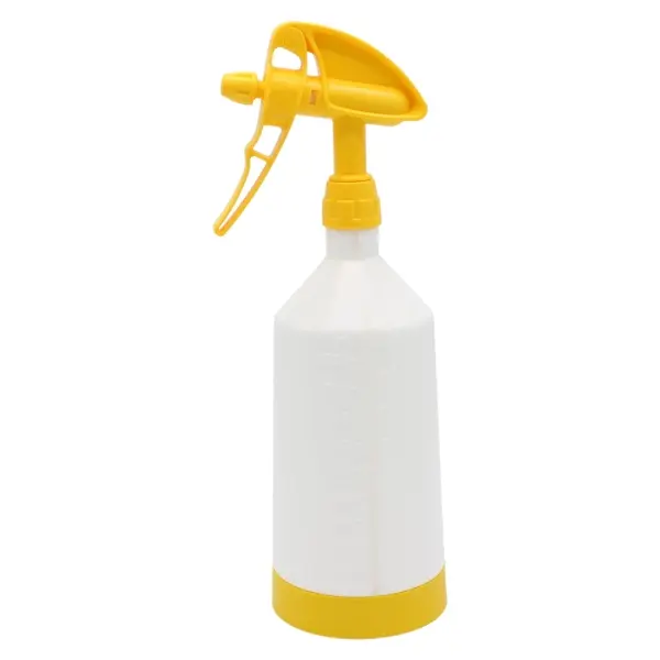 DE WITTE 2-Way Sprühflasche Tex Spray Sprühkopf  360° + Flasche Inhalt 1 Liter gelb