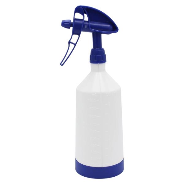 DE WITTE 2-Way Sprühflasche Tex Spray Sprühkopf  360° + Flasche Inhalt 1 Liter dunkelblau