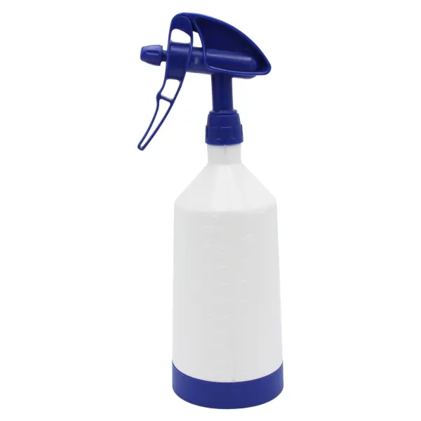 DE WITTE 2-Way Sprühflasche Tex Spray Sprühkopf  360° + Flasche Inhalt 1 Liter dunkelblau