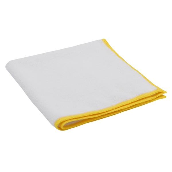 DE WITTE Recycled Soft 83% naturfarbig 38 x 38 cm, Rand gelb 1 Pack = 5 Tücher