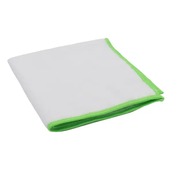 DE WITTE Recycled Soft 83% naturfarbig 38 x 38 cm, Rand grün 1 Pack = 5 Tücher