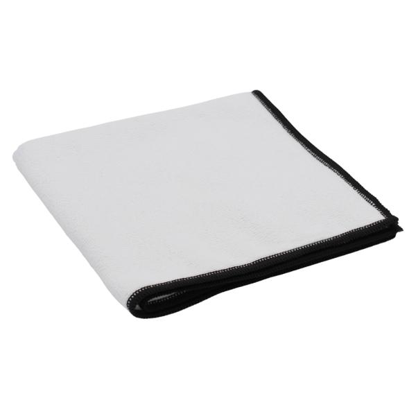DE WITTE Recycled Soft 83% naturfarbig 38 x 38 cm, Rand schwarz 1 Pack = 5 Tücher