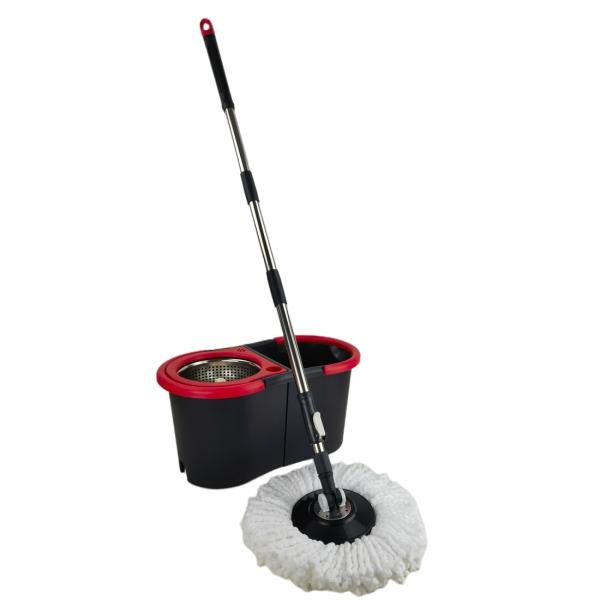 DE WITTE Turbo Mop DUO mit zusammenklappbare Doppeleimer mit integrierter Zentrifuge