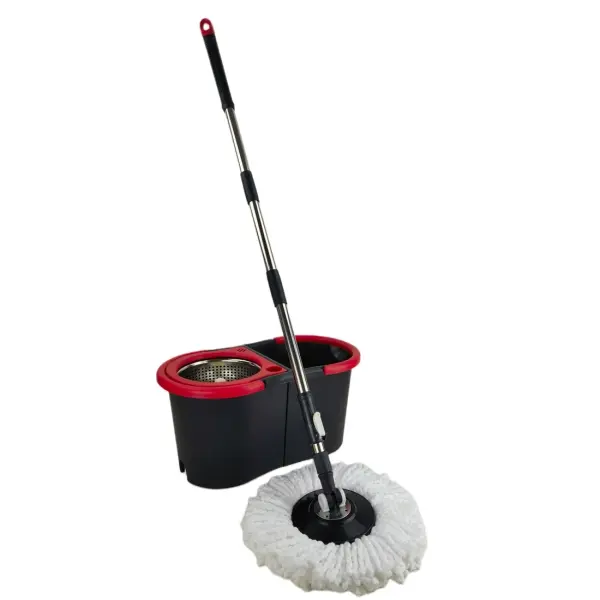 DE WITTE Turbo Mop DUO mit zusammenklappbare Doppeleimer mit integrierter Zentrifuge 