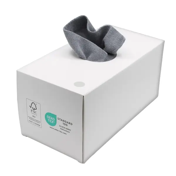 DE WITTE Microfasertuch Spenderbox Soft 38 x 38 cm, grau 1 Box = 50 Tücher