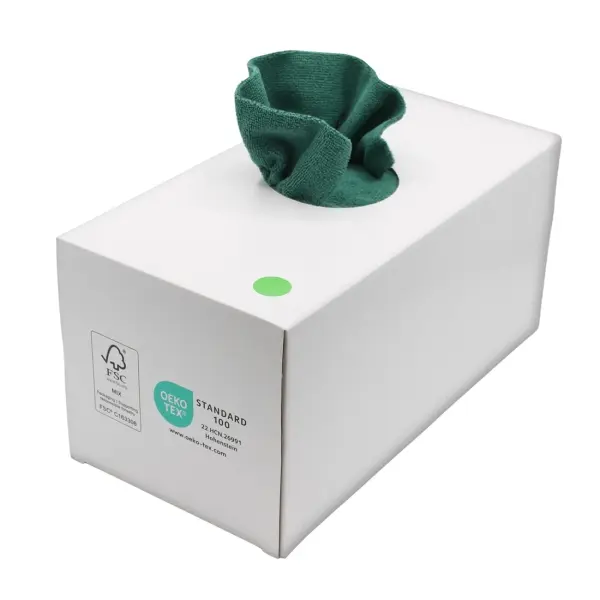 DE WITTE Microfasertuch Spenderbox Soft 38 x 38 cm, grün 1 Box = 50 Tücher