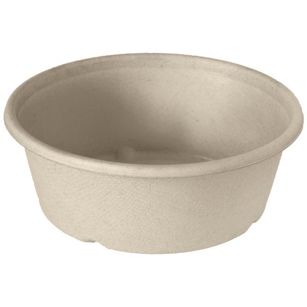 Bagasse-Schale Salatschale rund braun beschichtet 1200 ml 1 Karton = 160 Stück