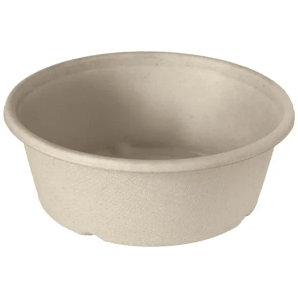 Bagasse-Schale Salatschale rund braun beschichtet 1200 ml 1 Karton = 160 Stück