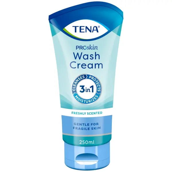 TENA Wash Cream sanfte Reinigungslotion mit 3-in-1-Formel 250 ml Tube