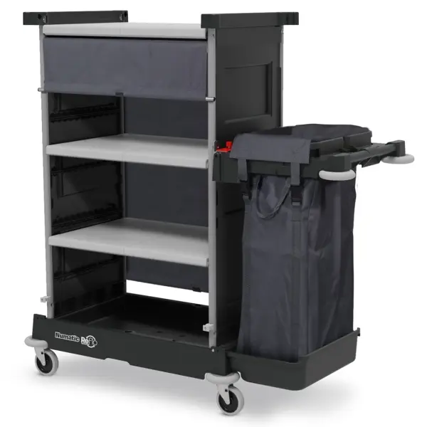 NUMATIC Hotelwagen NKT-1R große Ablage mit Rollo und 100 l Wäschesack 